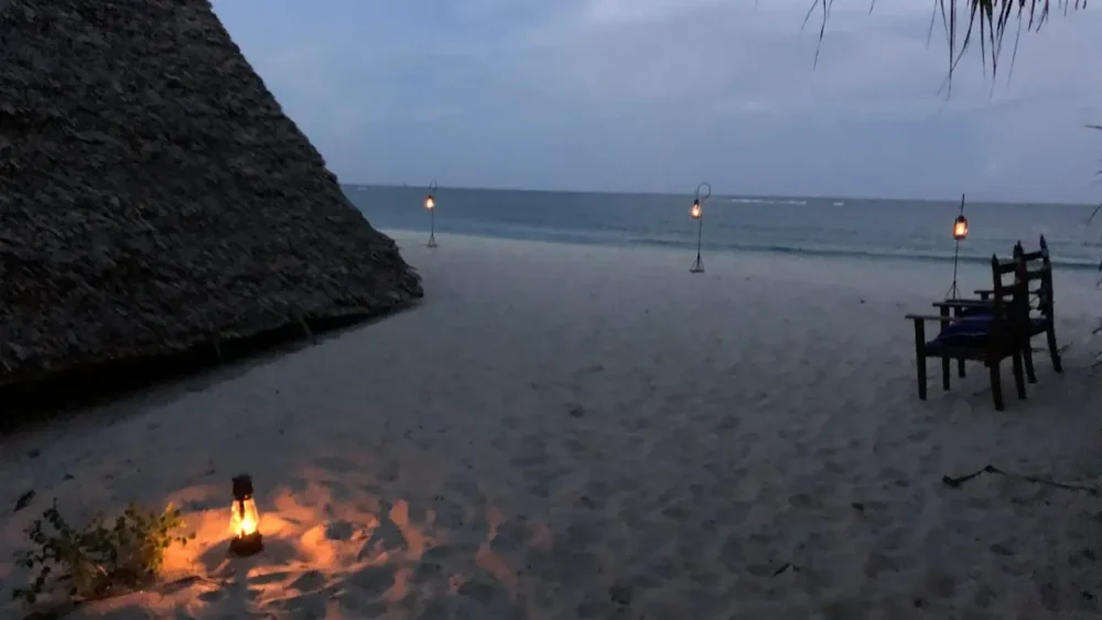 ras kutani sunset beach lamps tanzania