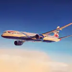 Boeing 787 Dreamliner aircraft in flight, side view, used by airlines flying to Tanzania from the UK"